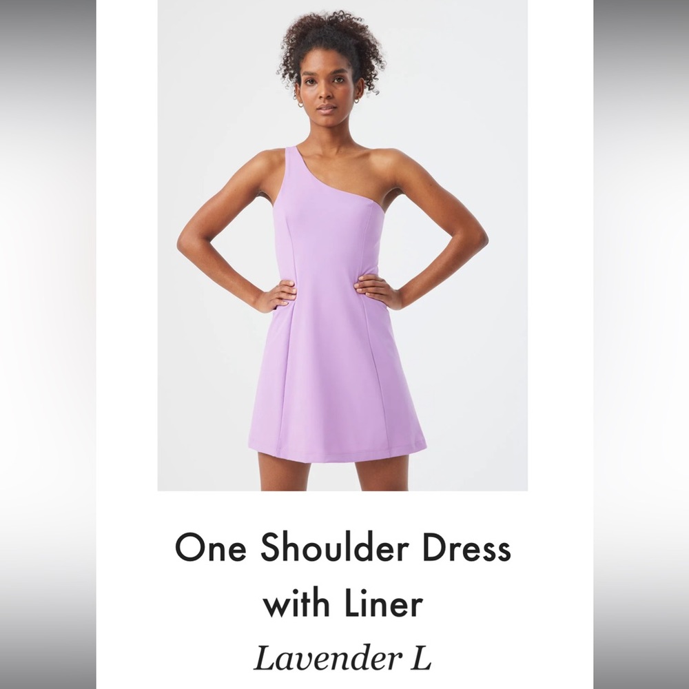 Outdoor Voices lavender one shoulder exercise dress